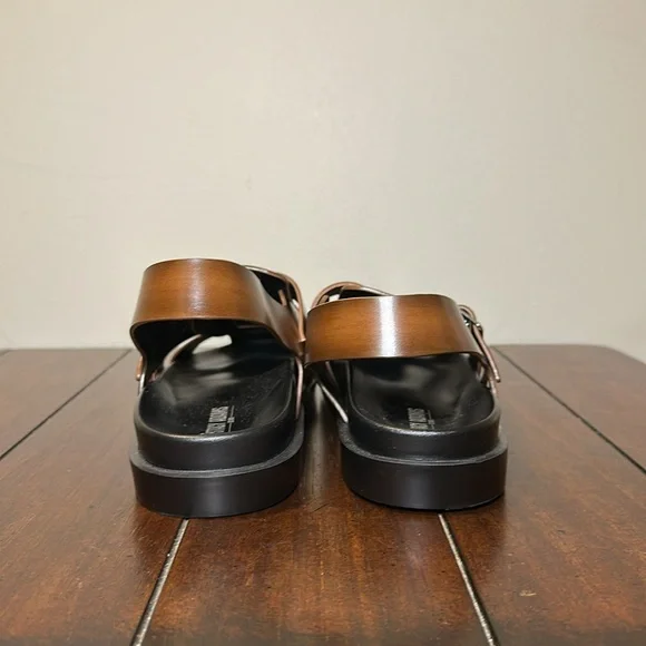 Stacy Adams Men’s Cognac Montego Slingback Buckle Sandal Sz 9 - Picture 5 of 8